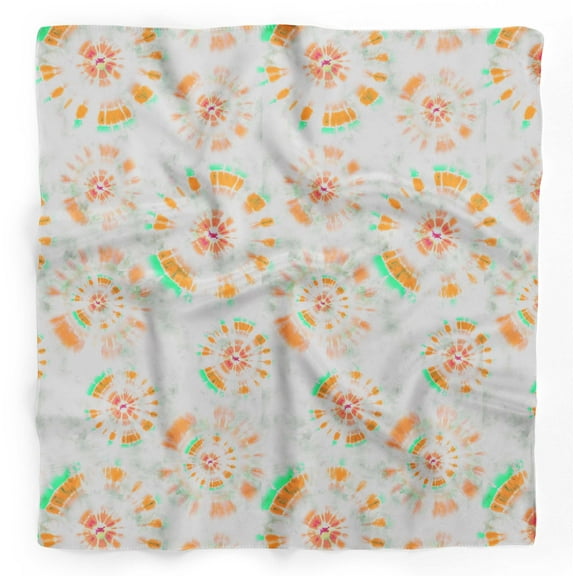 Bimba Orange Bandhani Tie-Dye Printed Pure Silk Scarf Neck Wrap Summer Hair Bandanas For Women 40 x 40 Inches