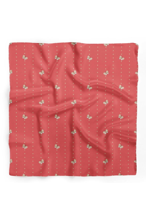 Orange Dot & Honey Bee Insects Pure Silk Printed Head Bandanas Summer Neck Wrap Scarf 40 x 80 Inches