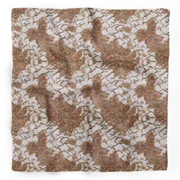 Bimba Orange Fish & Ziraffe Animal Skin Pure Silk Printed Head Bandanas Summer Neck Wrap Scarf 40 x 40 Inches