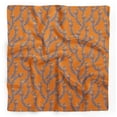 thumbnail image 1 of Bimba Orange Laurel Leaves Pure Silk Printed Head Bandanas Summer Neck Wrap Scarf 40 x 40 Inches, 1 of 6