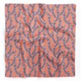 thumbnail image 1 of Bimba Orange Laurel Leaves Pure Silk Printed Scarf Dupatta Head Neck Wrap Bandanas For Women 40 x 40 Inches, 1 of 6