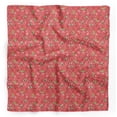thumbnail image 1 of Bimba Orange Leaves & Flowerpecker Bird Printed Pure Silk Scarf Neck Wrap Summer Hair Bandanas For Women 40 x 40 Inches, 1 of 6