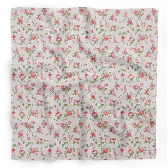 Bimba Orange Leaves,Lilac & Peony Floral Pure Silk Printed Head Bandanas Summer Neck Wrap Scarf 40 x 80 Inches