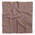thumbnail image 1 of Bimba Orange Leopard & Peacock Animal Skin Pure Silk Printed Head Bandanas Summer Neck Wrap Scarf 40 x 40 Inches, 1 of 6