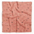 thumbnail image 1 of Bimba Orange Mustache Face Printed Pure Silk Scarf For Hair Neck Head Bandanas For Women 40 x 40 Inches, 1 of 1
