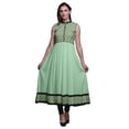 thumbnail image 1 of Bimba Pastel Mint3 Tribal Anarkali Dress Mandarin Collar Sleeveless Kurtis for Women Print Maxi Dress XX-Large, 1 of 6