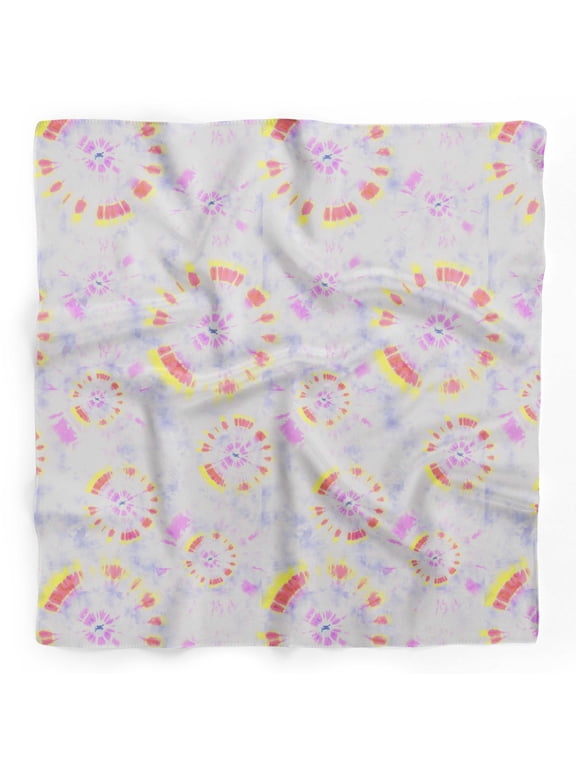 Pink Bandhani Tie-Dye Pure Silk Printed Head Bandanas Summer Neck Wrap Scarf 40 x 40 Inches