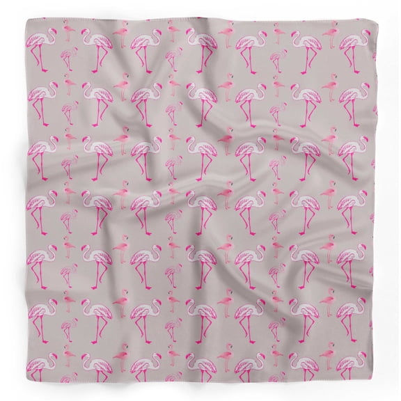 Bimba Pink Flamingo Bird Pure Silk Printed Scarf Dupatta Head Neck Wrap Bandanas For Women 40 x 40 Inches