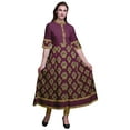 thumbnail image 1 of Bimba Pink Floral Damask Indian Kurtis For Women Long A Line Casual Anarkali Dresses Ethnic Kurti-3X-LARGE, 1 of 5