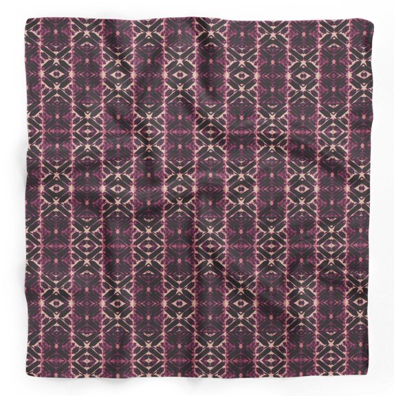 Bimba Pink Geometric Tie-Dye Pure Silk Printed Head Bandanas Summer Neck Wrap Scarf 40 x 80 Inches