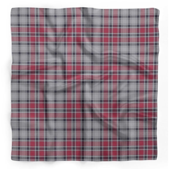 Bimba Pink Gingham Check Printed Pure Silk Scarf For Hair Neck Head Bandanas For Women 40 x 80 Inches