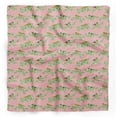 thumbnail image 1 of Bimba Pink Leaves & Flowerpecker Bird Printed Pure Silk Scarf For Hair Neck Head Bandanas For Women 40 x 40 Inches, 1 of 6