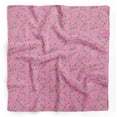 thumbnail image 1 of Bimba Pink Leaves & Flycather Bird Pure Silk Printed Head Bandanas Summer Neck Wrap Scarf 40 x 40 Inches, 1 of 6