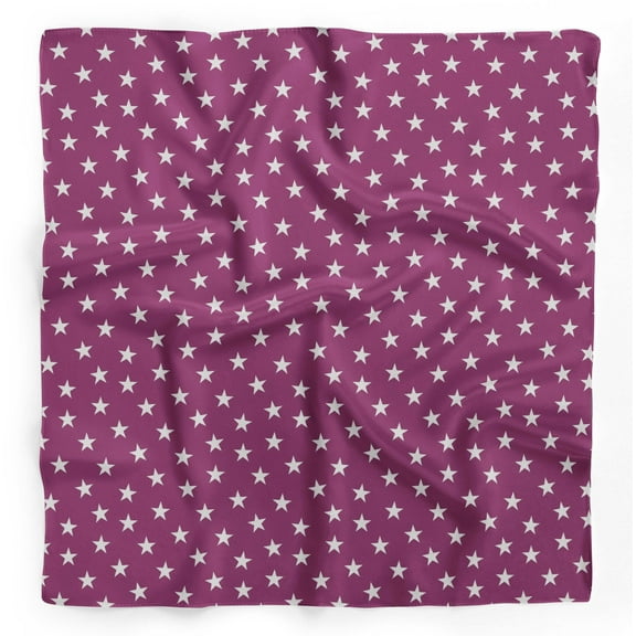 Bimba Pink Stars Star Printed Pure Silk Scarf Neck Wrap Summer Hair Bandanas For Women 40 x 40 Inches