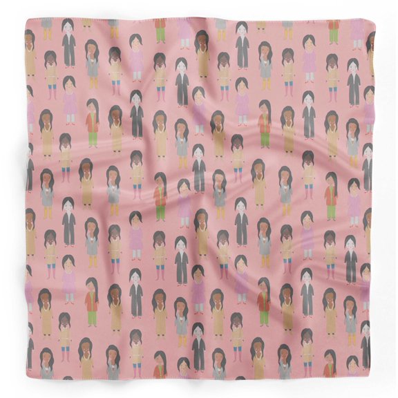 Bimba Pink Womens Human Figure Pure Silk Printed Head Bandanas Summer Neck Wrap Scarf 40 x 40 Inches