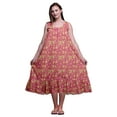 thumbnail image 1 of Bimba Pink12 Paisley Mandala & Mid Calf Nightwear Ladies Cotton Printed Sleeveless Night Gown Maxi Dress X-Large, 1 of 6