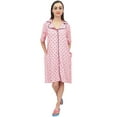 thumbnail image 1 of Bimba Polka Dot Print Peach Women's Short Sleepshirt Night Dress With Pockets - 6, 1 of 8