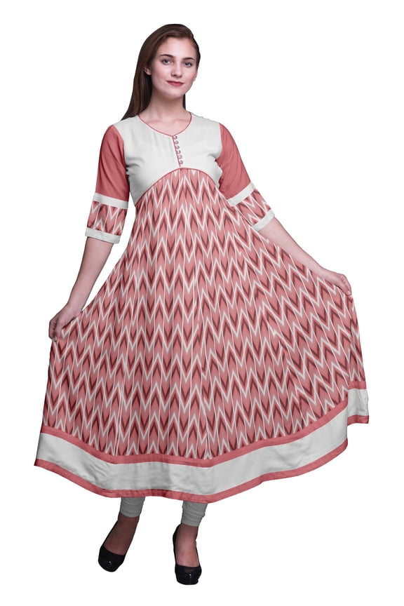 Print Long Party Wear Anarkali Kurta Flared A Line Kurtis For Women