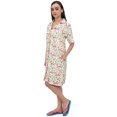 thumbnail image 1 of Bimba Print Women Short Sleeve Sleepshirt Button-Front Nightshirt - 8, 1 of 5