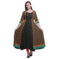 Bimba Printed Anarkali Dress For Women Indian Kurti Sleeveless Flared Kurta