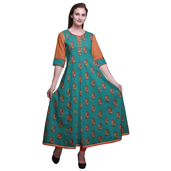 Bimba Printed Indian Kurtis For Women Anarkali Dress Long Maxi Dress Ethnic Kurti