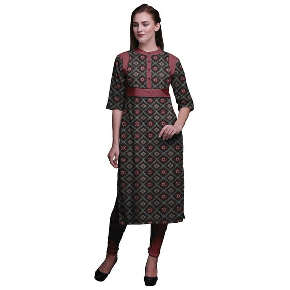 Bimba Printed Kurta Straight Tunic Tops Women Summer Wear Ladies Kurti