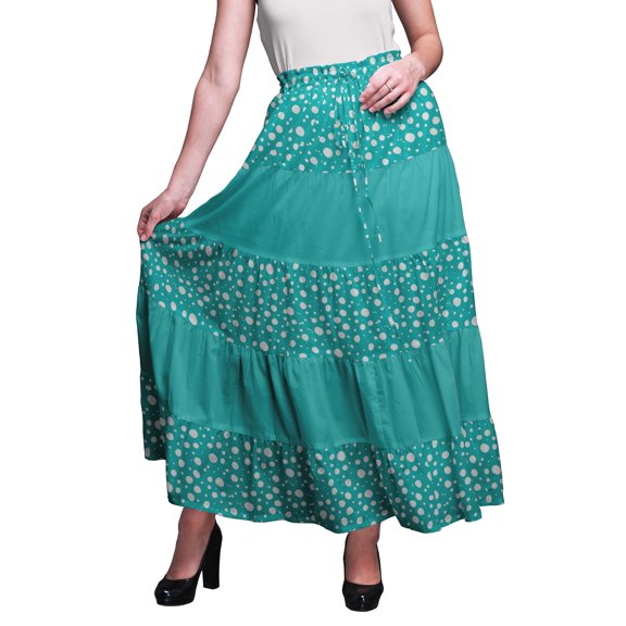 Bimba Printed Maxi Skirts Women Bohemian Gypsy Style Long Cotton Skirt