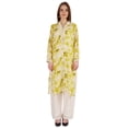 thumbnail image 1 of Bimba Printed Straight Kurti For Women Casual Summer Wear V-Neck W/ Lace Tunic Designer Kurta, 1 of 6