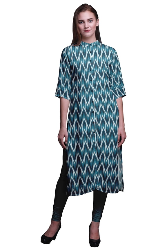 Printed Straight Kurti Kurtis For Women Summer Clothing Large