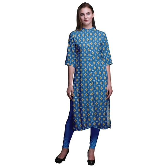 Bimba Printed Straight Kurti Kurtis For Women Summer Clothing X-Large