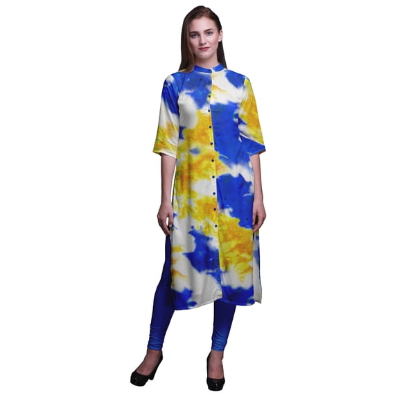 Bimba Printed Straight Kurti Kurtis For Women Summer Clothing X-Small