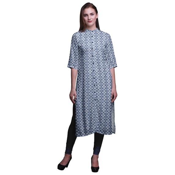 Bimba Printed Straight Kurti Kurtis For Women Summer Clothing XX-Large