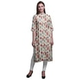 thumbnail image 1 of Bimba Printed Straight Kurtis For Women Button Down Mandarin Indian Tunic Small, 1 of 6