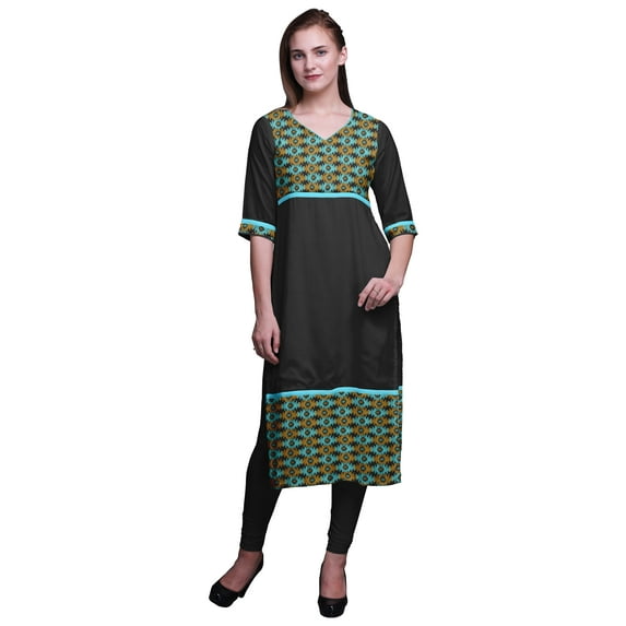 Bimba Printed Straight Kurtis For Women Panel Kurta Summer Tunic