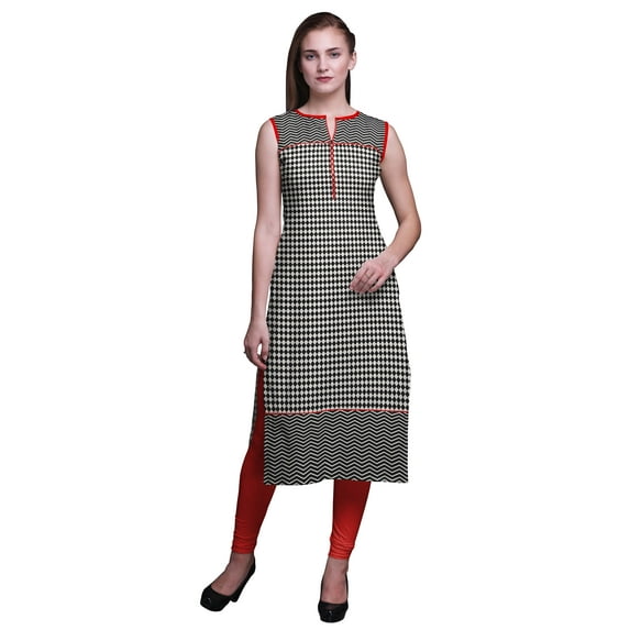 Bimba Printed Straight Kurtis For Women Sleeveless Kurti For Women Indian Top X-Small