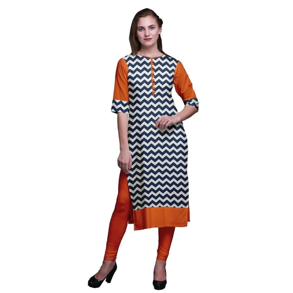 Bimba Printed Women Straight Kurti Summer Wear Ladies Ethnic Kurta Tunic