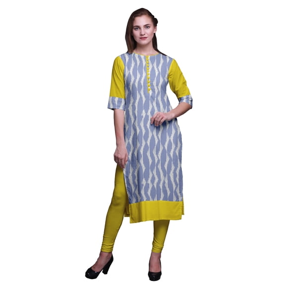 Bimba Printed Kurti Summer Wear Kurta Straight Tunic Dresses For Women