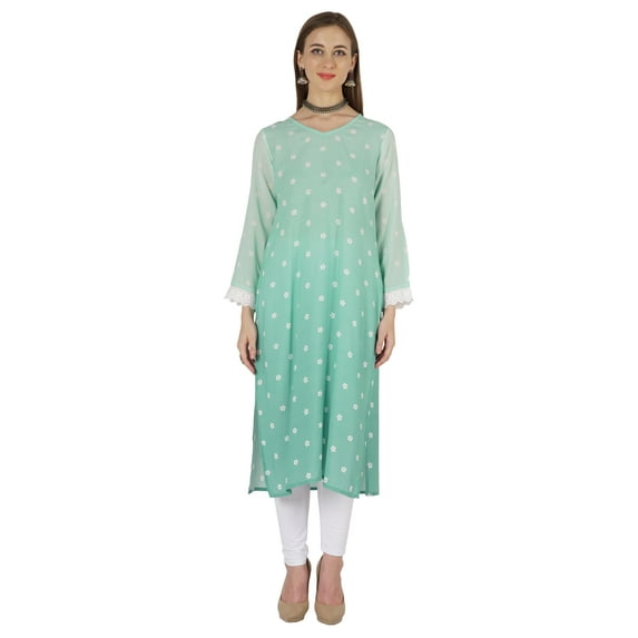 Bimba PrintedDesignerKurtaFor Womens Straight Kurti V-Neck EthnicTraditionalWear - Cotton Modal