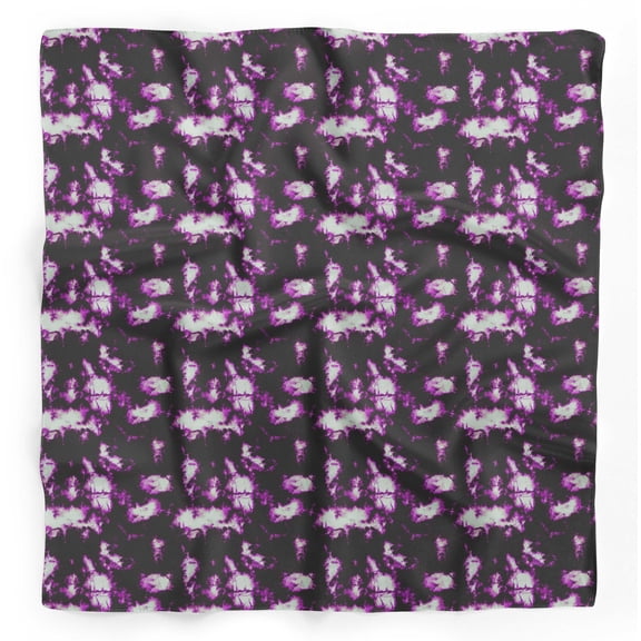 Bimba Purple Abstract Tie-Dye Pure Silk Printed Head Bandanas Summer Neck Wrap Scarf 40 x 80 Inches