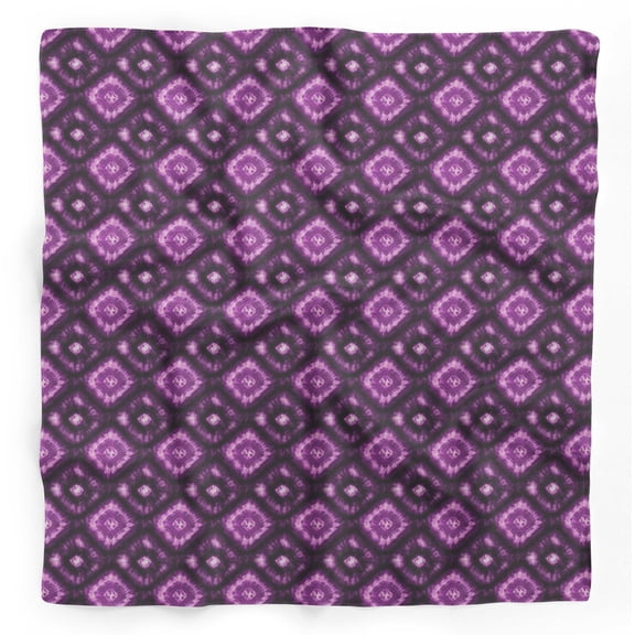 Bimba Purple Diamond Tie-Dye Pure Silk Printed Scarf Dupatta Head Neck Wrap Bandanas For Women 40 x 40 Inches