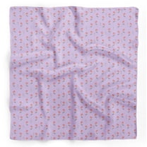 Bimba Purple Leaf Floral Pure Silk Printed Scarf Dupatta Head Neck Wrap Bandanas For Women 40 x 40 Inches