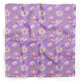 thumbnail image 1 of Bimba Purple Leaves & Magnolia Floral Pure Silk Printed Scarf Dupatta Head Neck Wrap Bandanas For Women 40 x 40 Inches, 1 of 6