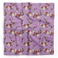 thumbnail image 1 of Bimba Purple Ranunculus & Penoy Floral Pure Silk Printed Head Bandanas Summer Neck Wrap Scarf 40 x 80 Inches, 1 of 6