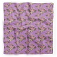 thumbnail image 1 of Bimba Purple Rose Wreath Floral Pure Silk Printed Head Bandanas Summer Neck Wrap Scarf 40 x 40 Inches, 1 of 6