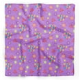 thumbnail image 1 of Bimba Purple Snowflake & Happy New Year Text Printed Pure Silk Scarf For Hair Neck Head Bandanas For Women 40 x 40 Inches, 1 of 6