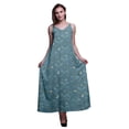 thumbnail image 1 of Bimba Rayon Bird Womenâ€™s Adjustable Spaghetti Strap Long Maxi Print Dress Bohemian-Large, 1 of 4