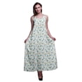 thumbnail image 1 of Bimba Rayon Floral Printed Womens Long Dress Chic Bohemian Summer Maxi Beach Wear-Small, 1 of 5