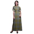 thumbnail image 1 of Bimba Rayon Gingham Check Ladies Long Gown Boho Beach Cocktail Party Maxi SlitÂ&nbsp;Dress-Small, 1 of 6
