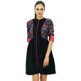 thumbnail image 1 of Bimba Rayon Ladies Elegant Mini Dress 3/4th Sleeve Boho Chic Trendy Mini Dress, 1 of 8