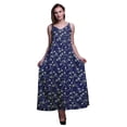 thumbnail image 1 of Bimba Rayon Leaves Ladies Printed Backless Spaghetti Strap Long Maxi Evening Party Dress-X-Large, 1 of 4